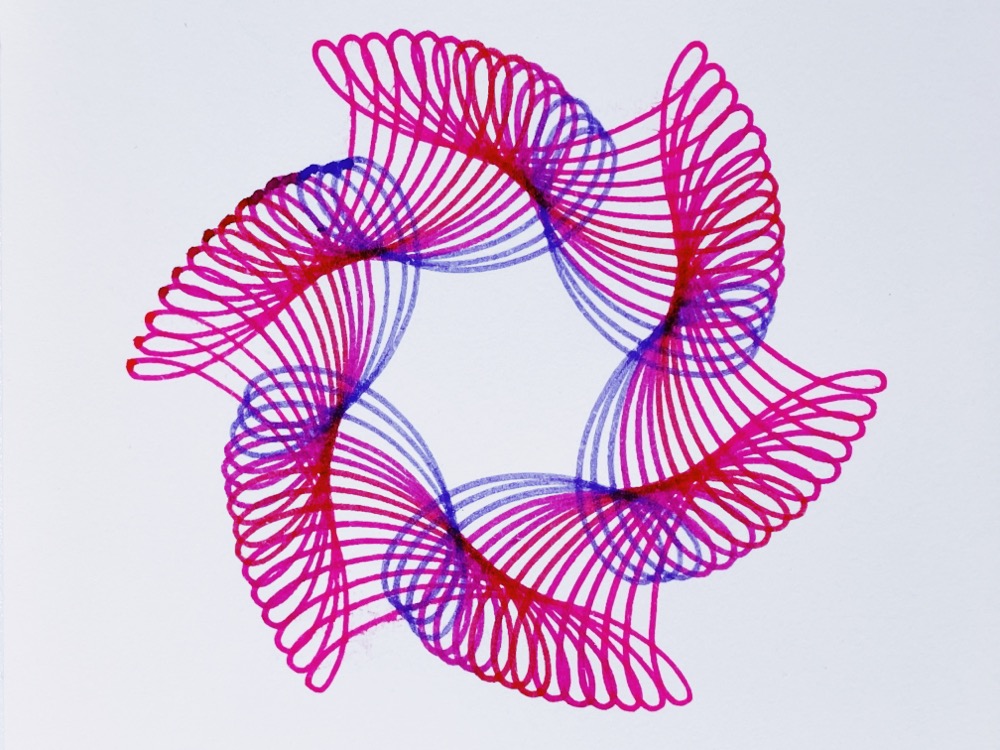 オリジナルカラーペンで描いたスピログラフ（その１）